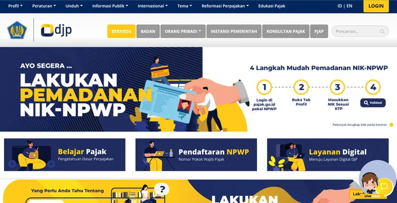 Layanan DJP Tidak Dapat Diakses Sementara Sore Ini