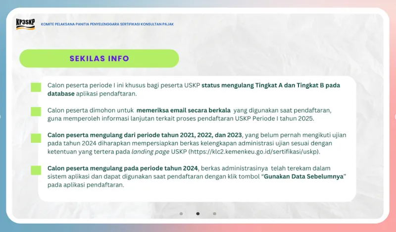 Siap-Siap! USKP Periode I 2025 Akan Dibuka, Khusus Peserta Mengulang