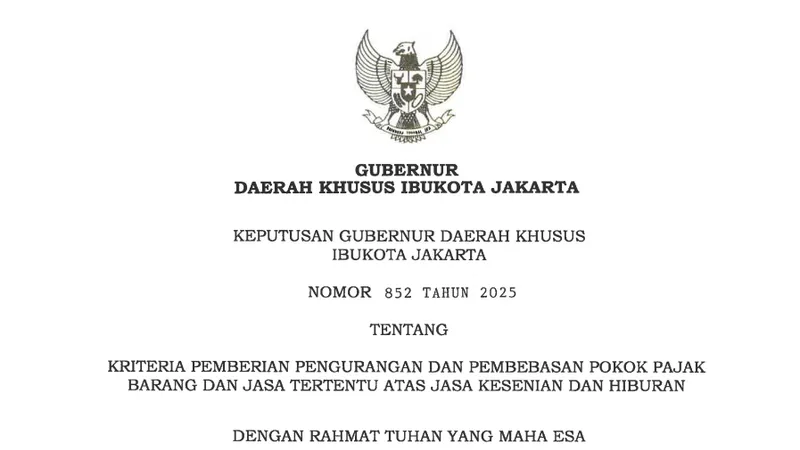 Pemprov DKI Beri Diskon Pajak untuk Kegiatan Seni, Hiburan, dan Olahraga