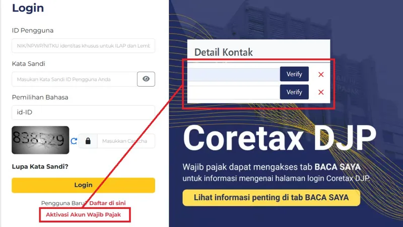 Solusi Aktivasi Akun Coretax bagi WP dengan Email dan Telepon Nonaktif