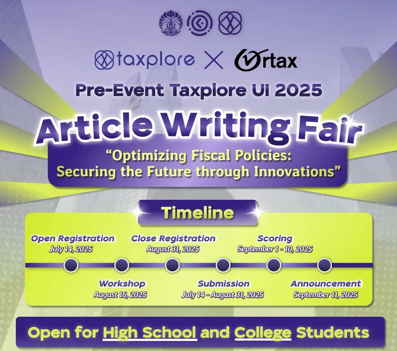 Kolaborasi Taxplore UI dan Ortax, Lomba Artikel Perpajakan untuk Pelajar/Mahasiswa Resmi Dibuka