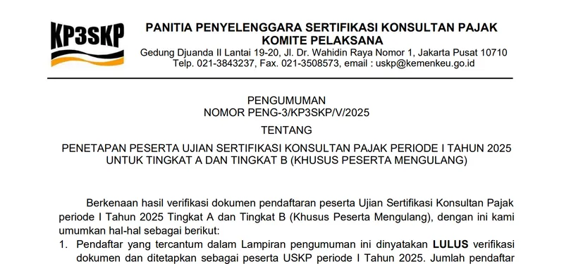Panitia USKP Umumkan 1.979 Pendaftar Lulus Verifikasi